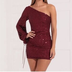 Lucy in the sky red sequin dress